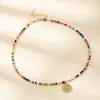Nuevos Productos Transfronterizos Europeos y Americanos, Simple y Lujoso Collar Creativo de Cuentas de Semilla de Colores del Alfabeto Inglés de 26 Letras, Joyería de Moda para Mujer al por Mayor