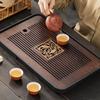 Bandeja de té para el hogar, pequeña bandeja de drenaje, almacenamiento y drenaje, bandeja de juego de té Kung Fu de doble propósito, mesa de preparación en seco simple de lujo con luz marina de bambú