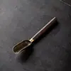 Colher de Chá de Sândalo Preto com Cabo Longo, Pá de Chá, Colher de Chá Kung Fu Tea, Pá Única para Folhas de Chá, Acessórios para Conjunto de Chá