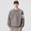 Suéter de punto a rayas para pareja de hombre y mujer, estilo old money, cuello redondo, capa interior, prenda exterior, otoño e invierno, venta al por mayor de fábrica transfronteriza