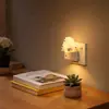 Luz de Noche Enchufable de Mesita de Noche Gy158, Forma de Oso Linda, Iluminación Arriba y Abajo, Luz con Sensor de Color RGB para Habitación Infantil