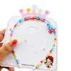 Joyería de collar de perlas de colores para niños, conjunto de pulsera de cuentas para niñas, diadema de dibujos animados, pendientes, accesorios para niñas princesas