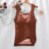 Roupa Térmica de Lã Grossa para Mulheres, Colete Térmico para Mulheres, Roupa de Baixo e Roupa de Cima, Costas Bonitas, Sem Sutiã, Camiseta Térmica de Lã para Mulheres