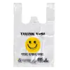 ¡Wow, Bolsas Transparentes Personalizadas con Caras Sonrientes, Bolsas para Empaquetar Frutas de Compras en el Supermercado, Bolsas Tipo Chaleco, Venta Directa del Fabricante