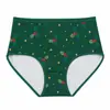 Calcinha de seda leitoso em formato de triângulo, temática clássica de Natal, multicolorida, transfronteiriça, confortável, altamente elástica e com design de cintura média, para mulheres