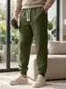 Calça jogger masculina transfronteiriça TK em jacquard de diamante com cordão na cintura elástica, bolso traseiro, corte solto, calça cropped esportiva de malha