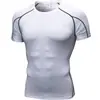 Camiseta Deportiva de Manga Corta de Alta Elasticidad Ajustada para Hombre, Secado Rápido, para Fitness, Deporte, Running, Entrenamiento 1053