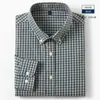Camisas Masculinas de Alta Qualidade, Elegantes e Profissionais para Negócios, Masculinas, Coleção Primavera e Outono 2026, Algodão Puro, Xadrez, Camisas Casuais e Jaquetas Masculinas da Moda