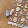 Pegatinas para Uñas Artísticas Estampado en Caliente Tridimensional Peonía Rosa Camelia Calcomanías para Uñas Flor Sabe Pegatinas para Uñas