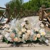 Fila de flores de simulación para boda color champán decoración Wen Xinlan peonía extranjera diseño de auditorio fila de flores para camino venta al por mayor de flores