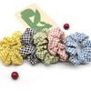 Nuevos accesorios para el cabello con anillos coloridos de celebridades de Internet, cuerda para el cabello a cuadros, cuerda para el cabello simple, elegante y linda, cuerda para el cabello para niñas, cuerda para el cabello de estilo coreano.
