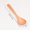 Cuchara de madera estilo japonés al por mayor 18.5 * 4 cm boca redonda cuchara para sopa cuchara para arroz cuchara de madera vintage enrollada cuchara para postre logo
