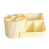 Caja de Almacenamiento de Escritorio Cesta de Almacenamiento Giratoria Estilo Crema Vestidor Dormitorio Joyería Brochas de Maquillaje Portalápices Marco de Almacenamiento Giratorio