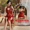 Meiyujia Sexy Underwear Sexy Oco Split Cheongsam Lace Perspectiva Uniforme Tentação Cosplay Camisola