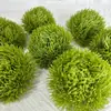 Flor Artificial Verde Clavel Cabeza de Flor Pompon Verde Adorno de Planta Verde Arreglo Floral Creativo para Mesa de Sala de Estar Decoración Bola de Espinas