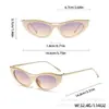 Gafas de sol metálicas con montura pequeña estilo ojo de gato, personalizadas, de estilo europeo y americano, para mujer, gafas de sol de moda retro de alta gama