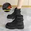 Botas Martin Populares para Mulheres, Sola Grossa, Para Uso ao Ar Livre, Novo Outono e Inverno 2026 Estilo Britânico, Antiderrapante, Aumenta a Altura, Com Cadarço, Botas Curtas para Mulheres Baixas