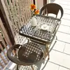 Juego de mesa y sillas pequeñas para balcón con sillas de ratán, juego combinado de tres piezas, mesa y sillas de té para ocio al aire libre, silla impermeable para patio exterior con respaldo