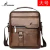 Bolso de Hombro para Hombre Textura de Cuero Genuino Bolso para Documentos Oficiales Cruzado Negocios Casual Mochila Vertical