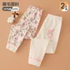 Pantalones de otoño 100% algodón para niñas, pantalones térmicos infantiles cepillados sin costuras Clase A, leggings interiores, pantalones térmicos de algodón para bebé de otoño