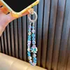Cadena para Teléfono Móvil con Colgante de Llavero de Aleación con Lazo y Perlas Exquisito Colgante para Funda de Teléfono Móvil Correa de Muñeca Accesorios para Bolsos Pequeños Regalos