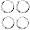 Brincos de Aço Titânio Mais Vendidos no Comércio Exterior Brincos de Arame Redondo de Aço Inoxidável Galvanizados a Vácuo Argolas para Piercing Brincos Minimalistas Elegantes