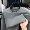 Sudadera de cuello redondo de algodón de fibra larga de Xinjiang para hombre, nuevo estilo de otoño, moda casual versátil para mediana edad, camiseta de manga larga de alta calidad para hombre