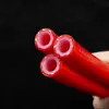 Manguera trenzada de silicona transparente interior y roja exterior, manguera de malla específica para gas, manguera trenzada reforzada de doble capa transparente, resistente a alta presión