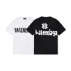 Camiseta de Verano Cruzada Bale25Ss Nuevo Estilo 260g Algodón Peinado Puro Hilo Doble Logo Impreso Lujo Accesible para Hombre y Mujer Manga Corta