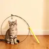 Haste de Gato com Ventosa e Haste Longa, Arame de Aço, Brinquedo de Gato com Pena, Autoentretenimento, Alívio do Tédio, Sino, Durável, Resistente a Mordidas, Resistente a Arranhões para Gatos