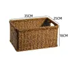Grande cesta de armazenamento com trama semelhante ao rattan, no estilo INS da moda, perfeita para organizar armários e guarda-roupas, e para armazenamento simples na sala de estar