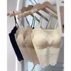 Camisola Sexy Coreana con Espalda Descubierta de Encaje y Almohadillas Integradas, Sin Varillas, Adecuada para Usar como Prenda Exterior, Camisola sin Mangas para Mujer