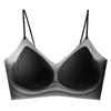 Sujetador de Tirantes Finos para Espalda Fina con Brillo Fino de Camelia Inspirado en Hierbas para Verano, Ultra Delgado, Sin Costuras, para Mujeres con Poco Busto, Sujetador Push-Up