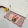 Tapete de Banheiro Lama de Diatomáceas Absorvente Antiderrapante Tapete de Banheiro Simples Retrô Tulipa Porta de Vaso Sanitário Tapete de Secagem Rápida