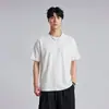280g Camiseta Básica Primavera/Verão Novo Algodão Nuvem Cor Sólida Manga Curta Gola Redonda Logo Triângulo Camiseta Simples Versátil