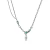 Eres Mi Luz de Luna Blanca, Diseño Único Cadena para Clavícula de Piedra Lunar Dulce-Fresco, Collar Minimalista Estilo Hip-Hop para Mujeres