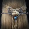 Chai Yi Gótico Retro Transfronterizo Calavera de Cuervo Piedra Lunar Cuerno Accesorios para el Cabello de Mujer Vikingo Nórdico