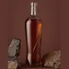 Botellas de vidrio para vodka personalizadas de fábrica, botellas de vidrio para whisky con tiras decorativas integradas, botellas de licor importado con LOGOTIPO personalizable