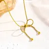 Collar de Cadena Hueso de Serpiente con Lazo de Acero de Titanio Antidesvanecimiento, Joyería para Mujer, Moda Europea y Americana, Sencillo y Versátil, Cadena de Clavícula de Alta Gama