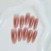 Puntas de uñas prefabricadas de color rubor original, disponibles en varios tamaños, no necesitan limado, plegables, pegatinas de uñas sin costuras con color base