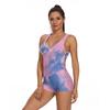 Amazon Europa y América Transfronterizo Tinta Tie-dye Yoga Fitness Sexy Ajustado Mono Shorts Pantalones de Yoga