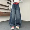 Jeans de Primavera y Otoño para Niñas 2026 Nuevos Casuales Estilo Coreano Mezclilla Patchwork Pantalones Curvos para Niñas Mayores Transfronterizos