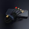 Cable de datos tres en uno chapado en oro para comercio exterior transfronterizo para teléfono móvil Huawei 3A Tipo-c carga rápida un cable de carga para tres