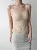 Nuevo estilo de principios de otoño, camisola de encaje cepillado con delicado ribete de encaje, elástica y no restrictiva, copa fija estilo francés, longitud media 6882