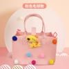 Bolsa de cosméticos de fieltro de gran capacidad, bolsa tote de fieltro, bolsa de fieltro de dibujos animados, bolsa de almacenamiento, bolsa interior desmontable, compartimento, venta al por mayor