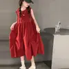 Vestido de Verano para Niñas, Vestido sin Mangas para Niños Mayores, Nuevo Estilo 2026, Vestido Largo para Niños Mayores, Vestido Plisado, Vestido de Tirantes Línea A