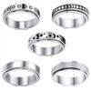 Anillo de descompresión giratorio TEMU Xiyin de Amazon, superventas, joyería de acero de titanio, anillo de pareja, anillo de boda.