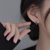 Aretes de Corazón Negro de Diseño Nicho para Mujer, Moda Lujo Accesible Trendy Versátil de Alta Gama Aretes de Plata Esterlina 925 Tendencia