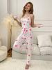 Pijama mais vendida no comércio exterior transfronteiriço, Calças de Amor, Conjunto de Duas Peças, Regata Popular Feminina, Roupa de Casa Europeia e Americana, Alças de Ombro Ajustáveis