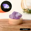 Luz de Noche de Piedra Cruda de Cristal Natural, Adornos Decorativos de Cristal, Luz de Noche para Dormitorio del Hogar, Regalo de Vacaciones al por Mayor